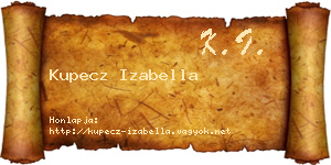 Kupecz Izabella névjegykártya